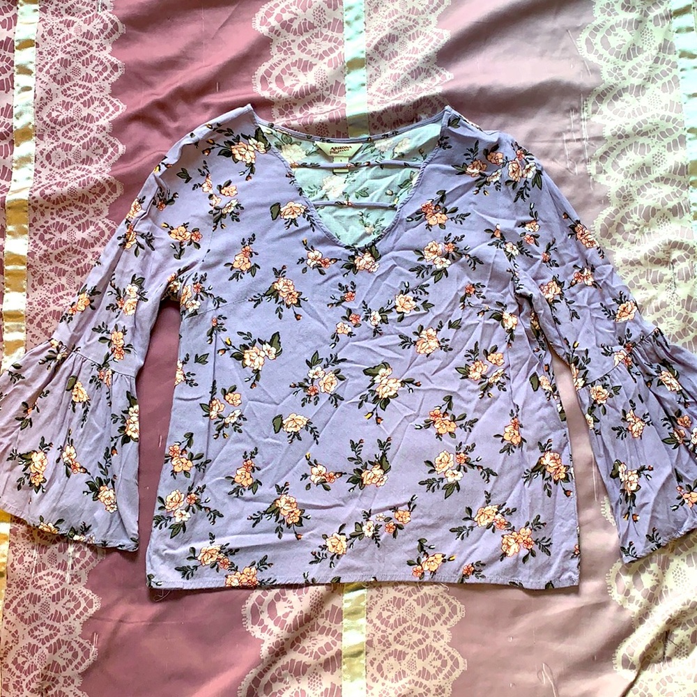 Purple Long Sleeve Blouse
